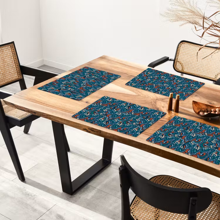 Golven - Retro - Blauw - Patroon Placemat vinyl groot 368 -zzsfeer4_Kitchenyeah-website