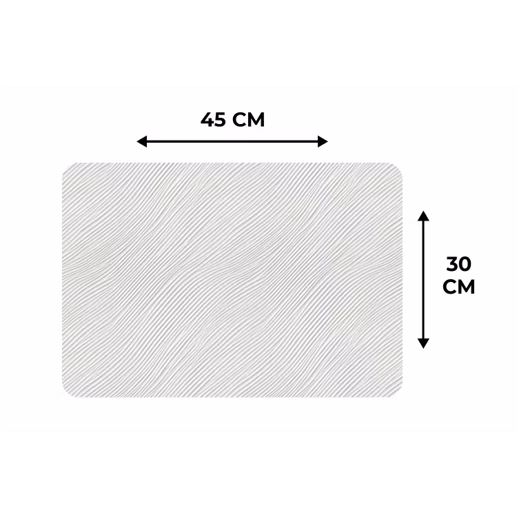 Golven - Ribbels - Wit Placemat vinyl groot 368 -specs