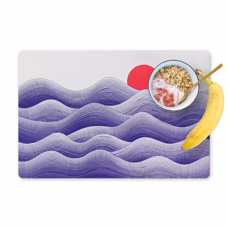 Golven - Zon - Natuur - Abstract - Rood Placemat vinyl groot -zzzproduct_Kitchenyeah-website