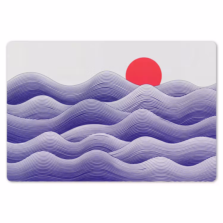 Golven - Zon - Natuur - Abstract - Rood Placemat vinyl groot -zzsfeer1_Kitchenyeah-website