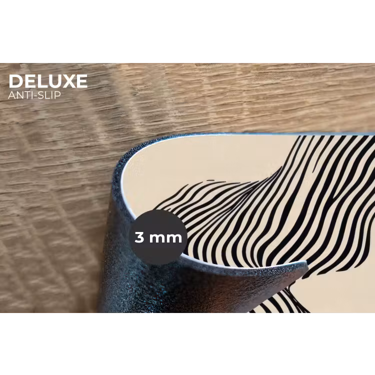 Golvend - Lijnen - Abstract - Silhouet Placemat vinyl groot -closeup