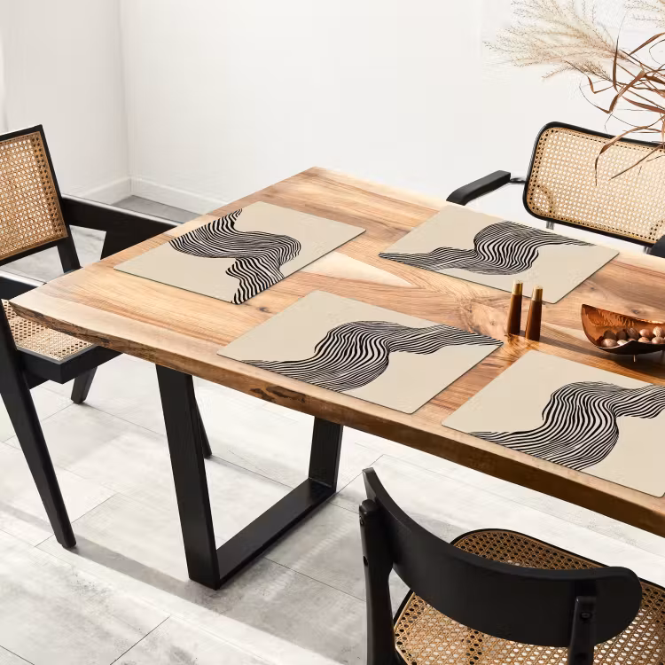 Golvend - Lijnen - Abstract - Silhouet Placemat vinyl groot -zzsfeer4_Kitchenyeah-website