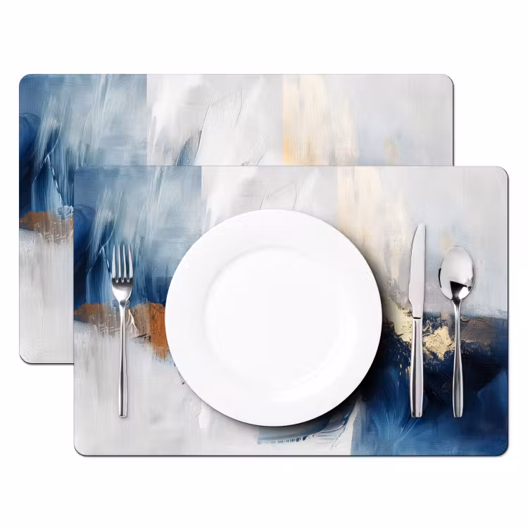 Goud - Blauw - Verf - Kunst - Modern Placemat vinyl groot -zzsfeer2_Kitchenyeah-website