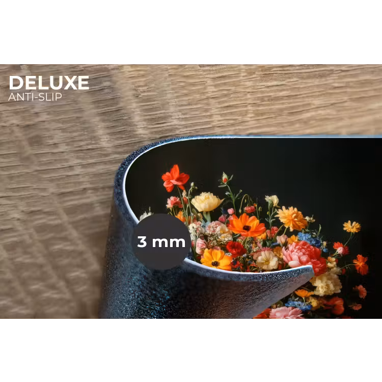 Goud - Bloemen - Kleuren - Vaas Placemat vinyl groot -closeup