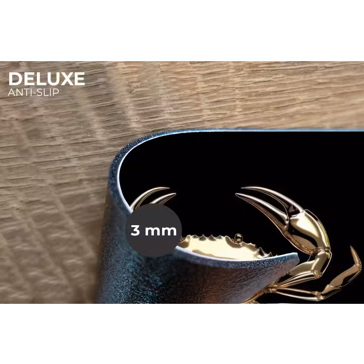 Goud - Krab - Dieren - Zwart Placemat vinyl groot -closeup