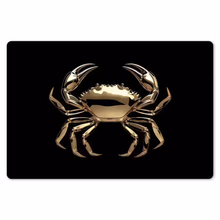 Goud - Krab - Dieren - Zwart Placemat vinyl groot -zzsfeer1_Kitchenyeah-website