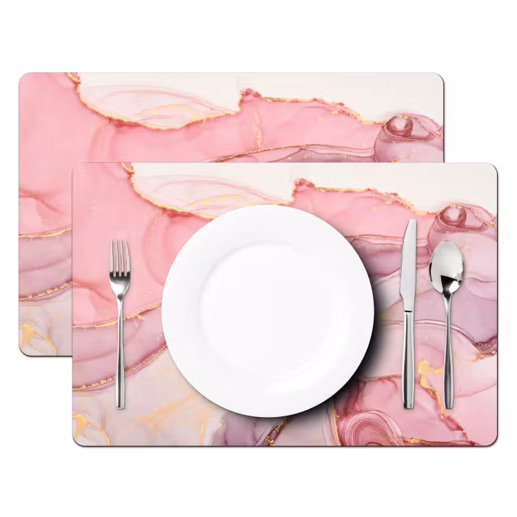 Goud - Marmer - Roze Placemat vinyl groot -zzsfeer2_Kitchenyeah-website