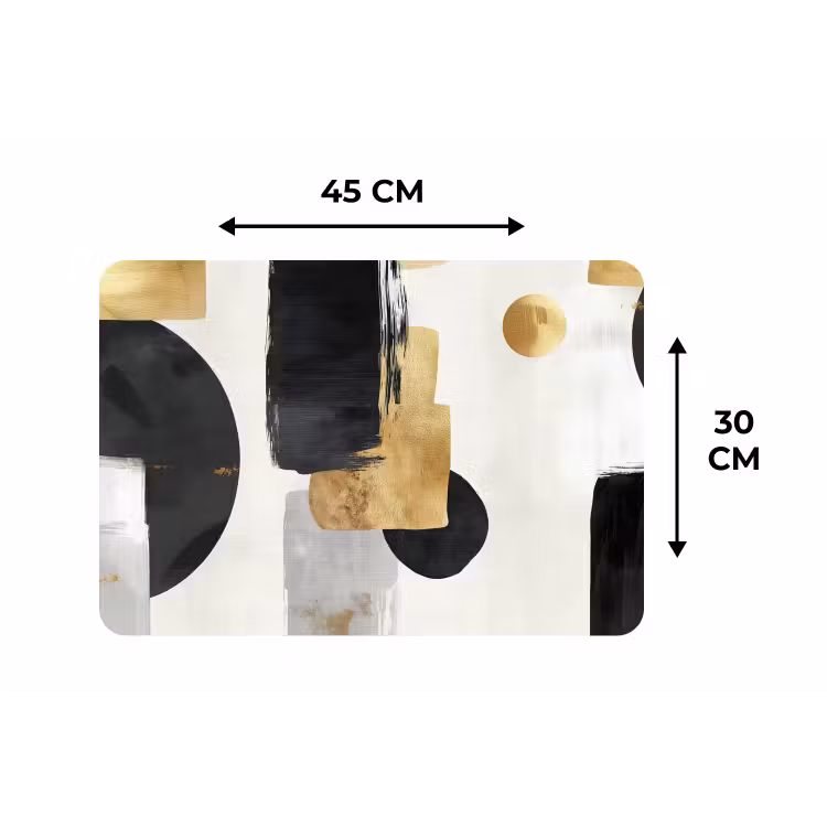 Goud - Rechthoeken - Cirkels - Abstract Placemat vinyl groot -specs