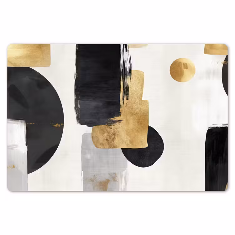 Goud - Rechthoeken - Cirkels - Abstract Placemat vinyl groot -zzsfeer1_Kitchenyeah-website