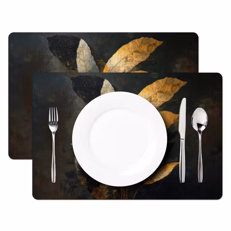 Gouden Bladcompositie – Botanische Luxe Placemat vinyl groot -zzsfeer2_Kitchenyeah-website