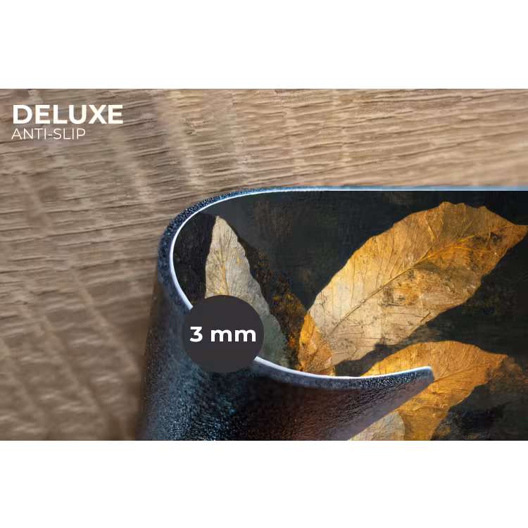 Gouden Bladcompositie – Botanische Luxe Placemat vinyl groot -closeup