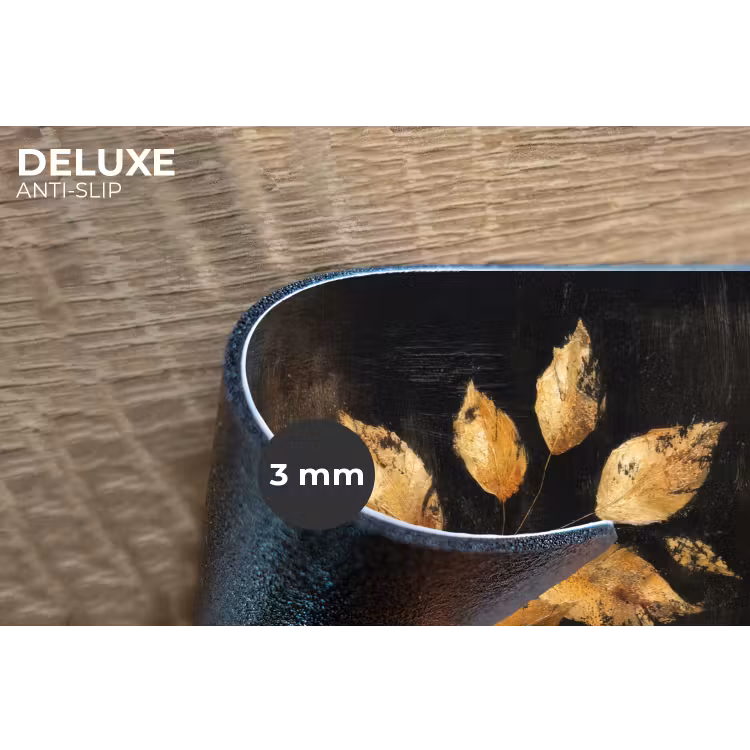 Gouden Bladeren op Donkere Achtergrond Placemat vinyl groot -closeup