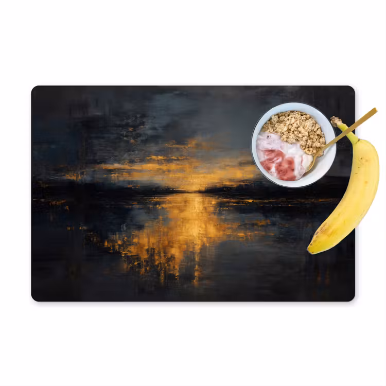 Gouden Reflectie op Water Placemat vinyl groot -zzzproduct_Kitchenyeah-website