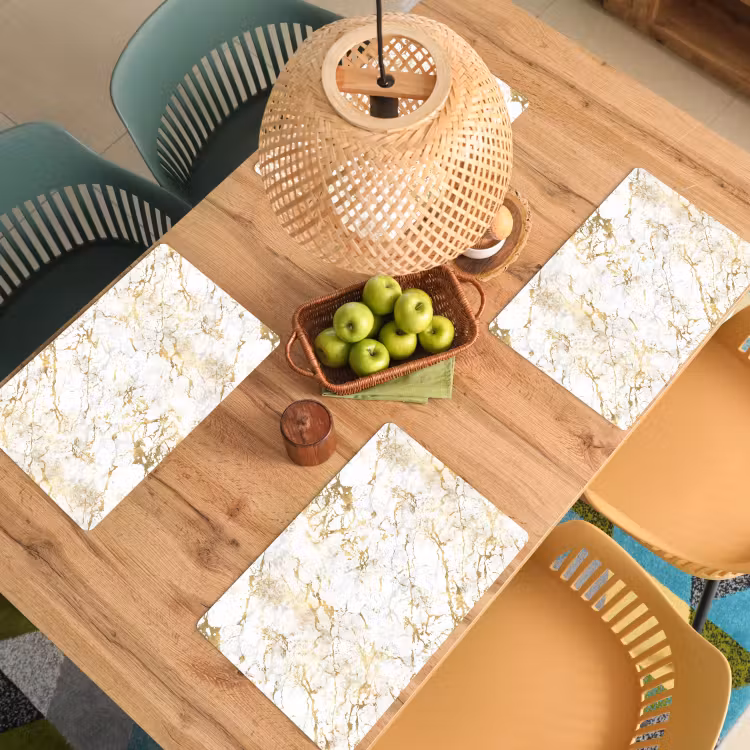 Goudspatten - Wit - Marmer Placemat vinyl groot 368 -zzsfeer5_Kitchenyeah-website