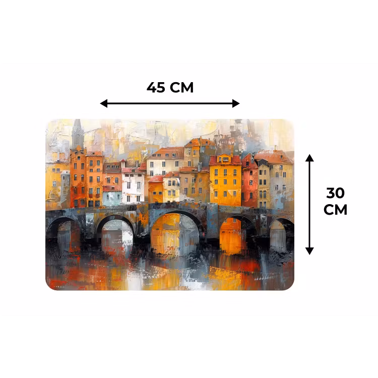 Gracht - Huizen - Kunst - Art Placemat vinyl groot -specs