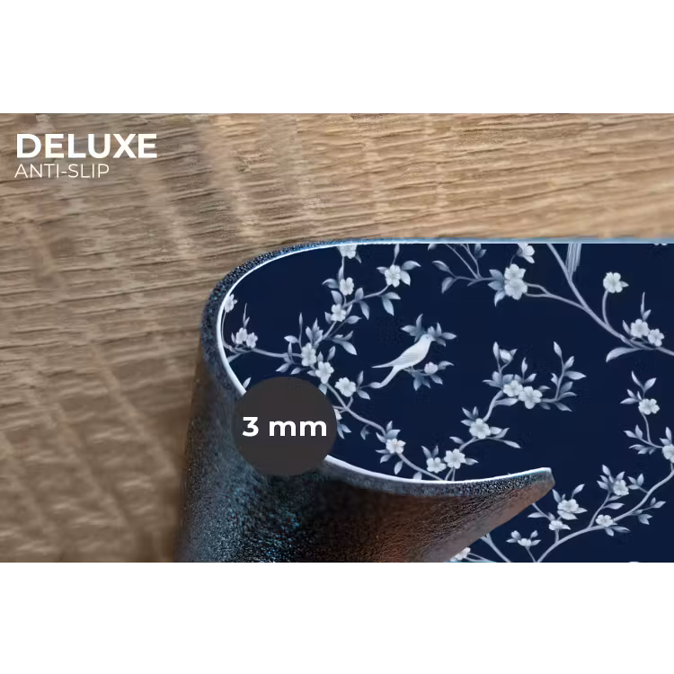 Grafisch - Bloesemtak - Blauw Placemat vinyl groot 368 -closeup