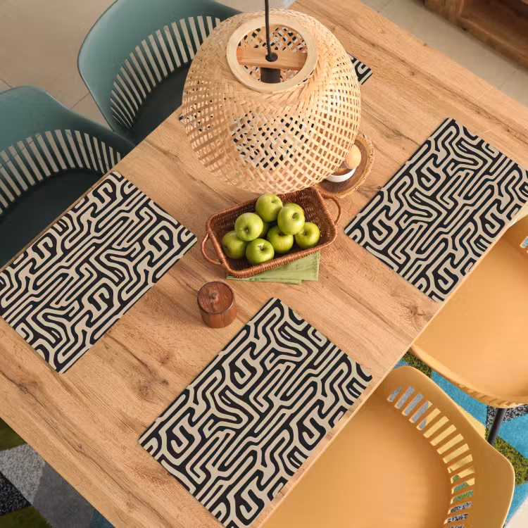 Grafisch - Lijnen - Zwart Placemat vinyl groot 368 -zzsfeer5_Kitchenyeah-website