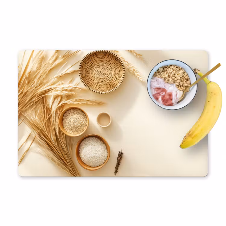Granen - Hout - Kom - Beige Placemat vinyl groot -zzzproduct_Kitchenyeah-website