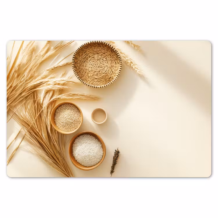 Granen - Hout - Kom - Beige Placemat vinyl groot -zzsfeer1_Kitchenyeah-website