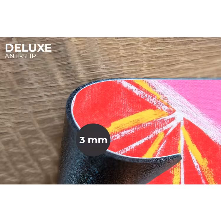Grapefruit - Geschilderd - Roze - Strepen Placemat vinyl groot -closeup