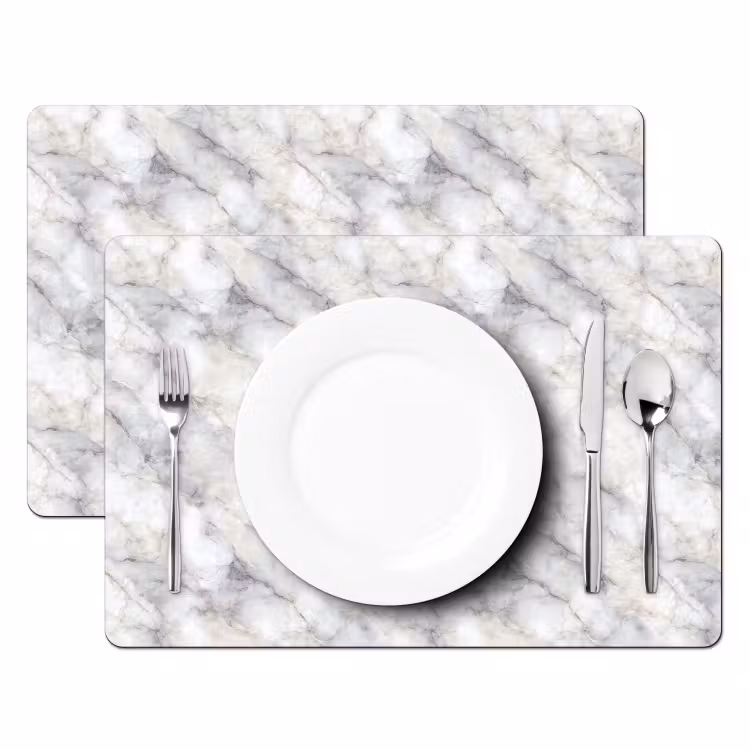 Grijs - Marmer - Gedetailleerd Placemat vinyl groot 368 -zzsfeer2_Kitchenyeah-website