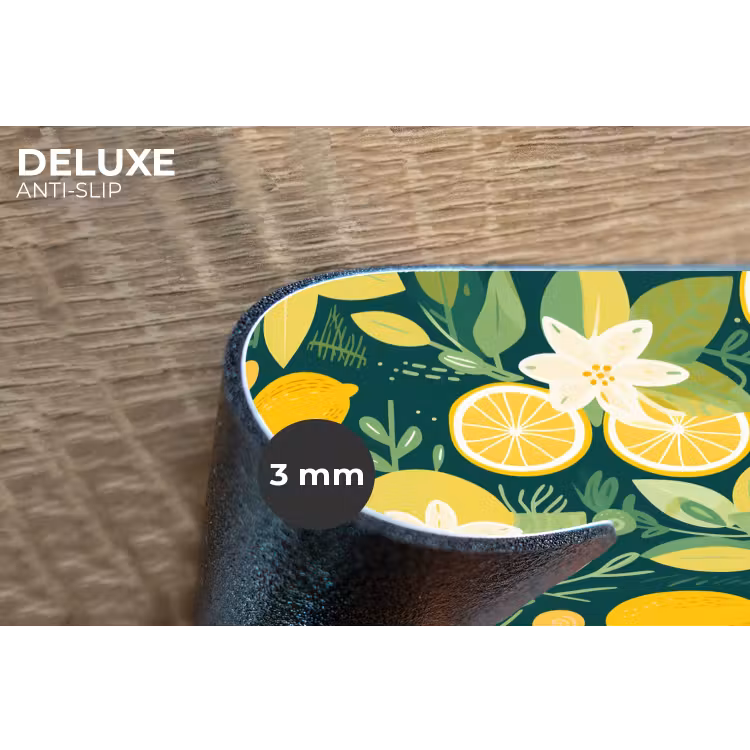 Groen - Bloemen - Citroenpartjes Placemat vinyl groot 368 -closeup