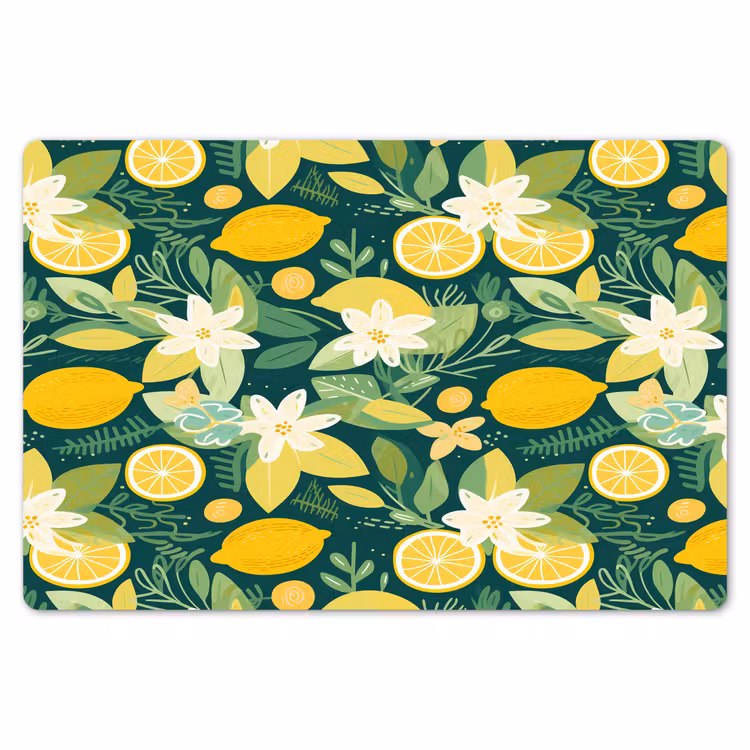 Groen - Bloemen - Citroenpartjes Placemat vinyl groot 368 -zzsfeer1_Kitchenyeah-website