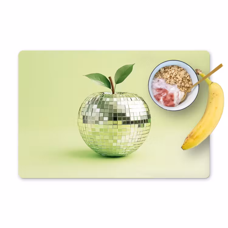Groen - Disco - Decoratie - Appel Placemat vinyl groot -zzzproduct_Kitchenyeah-website
