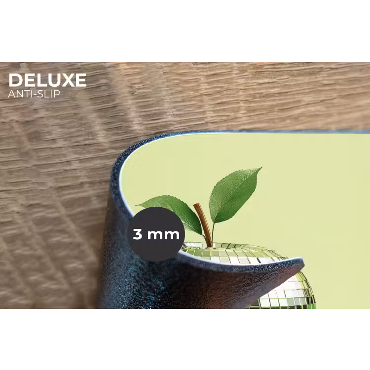 Groen - Disco - Decoratie - Appel Placemat vinyl groot -closeup