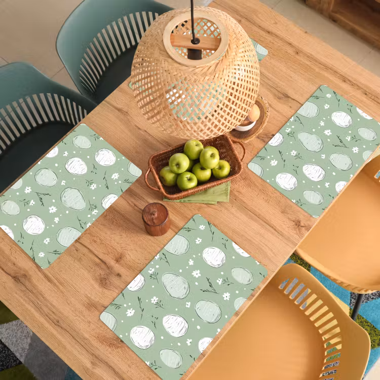 Groen - Eieren - Patroon Placemat vinyl groot -zzsfeer5_Kitchenyeah-website
