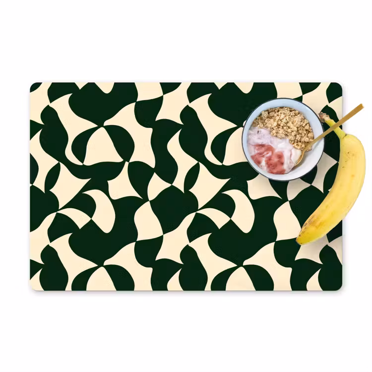 Groen - Organische vlakken - Crème Placemat vinyl groot 368 -zzzproduct_Kitchenyeah-website