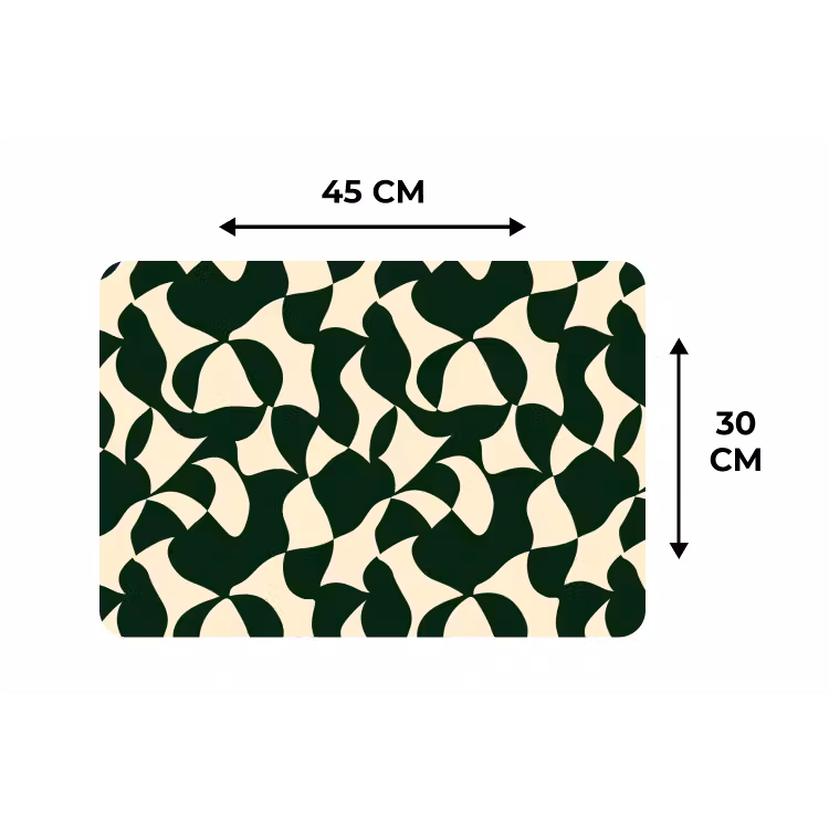 Groen - Organische vlakken - Crème Placemat vinyl groot 368 -specs
