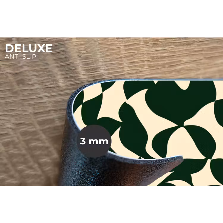 Groen - Organische vlakken - Crème Placemat vinyl groot 368 -closeup