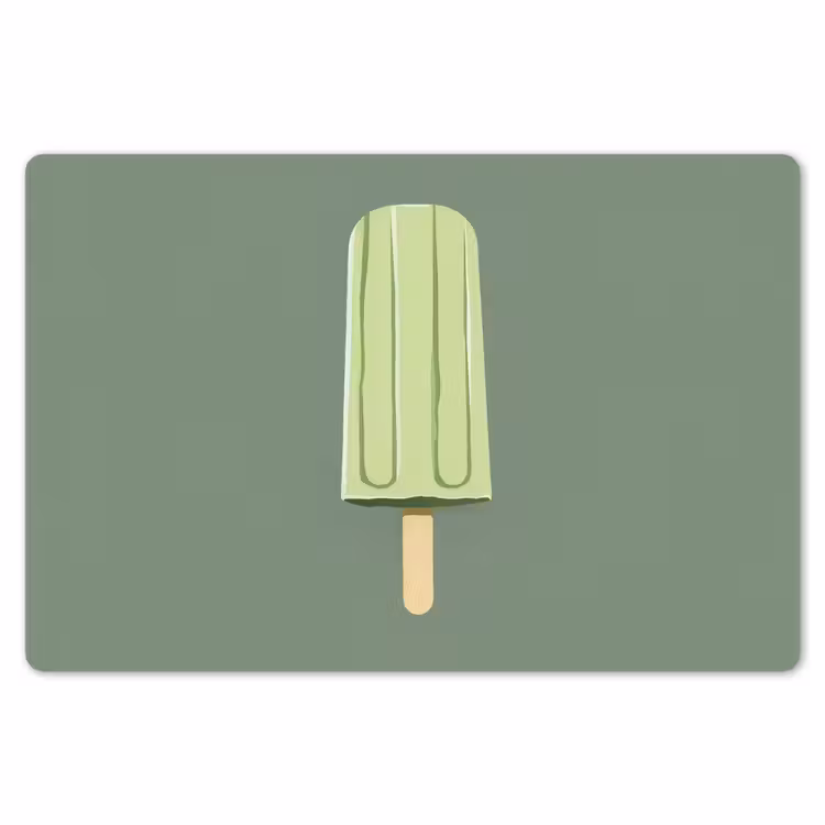 Groen - Waterijsje - Stokje - Illustratie Placemat vinyl groot -zzsfeer1_Kitchenyeah-website