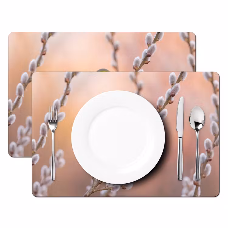 Groenling - Katjes - Lente - Natuur - Zacht Placemat vinyl groot -zzsfeer2_Kitchenyeah-website