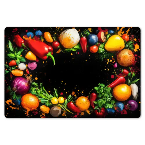Groente - Graffiti - Kleurrijk - Koken - Abstract Placemat vinyl groot -zzsfeer1_Kitchenyeah-website