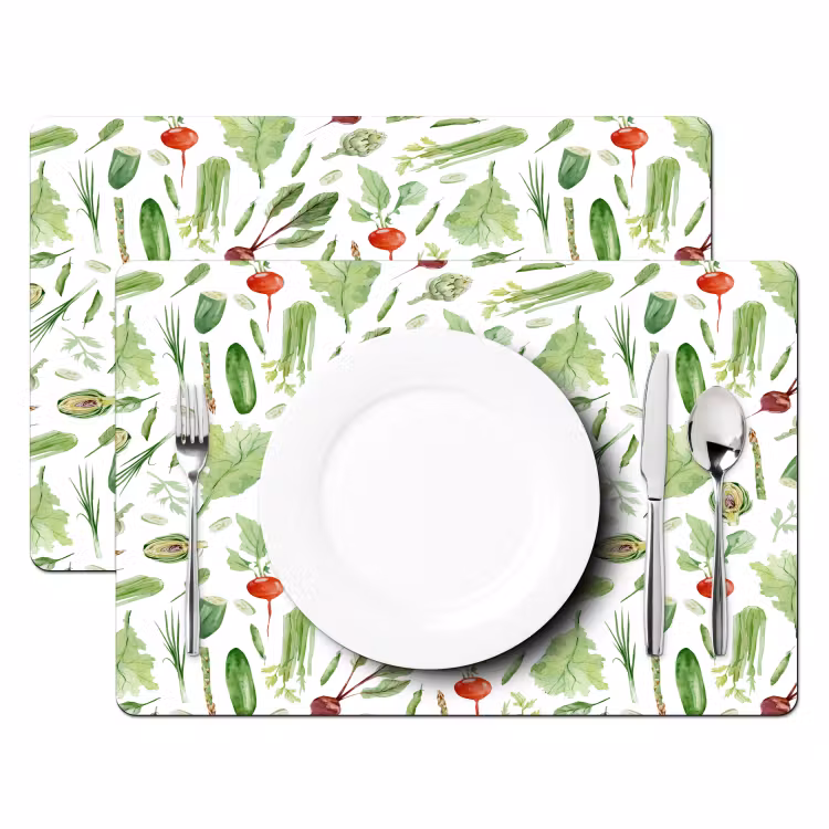 Groente - Patroon - Groen - Rood Placemat vinyl groot 368 -zzsfeer2_Kitchenyeah-website