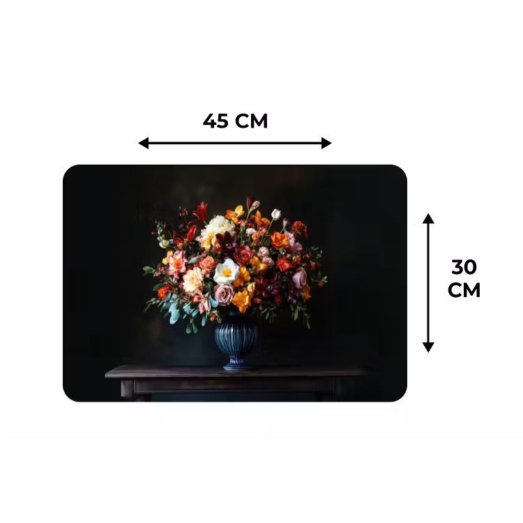 Groot - Bloemen - Vaas - Boeket Placemat vinyl groot -specs