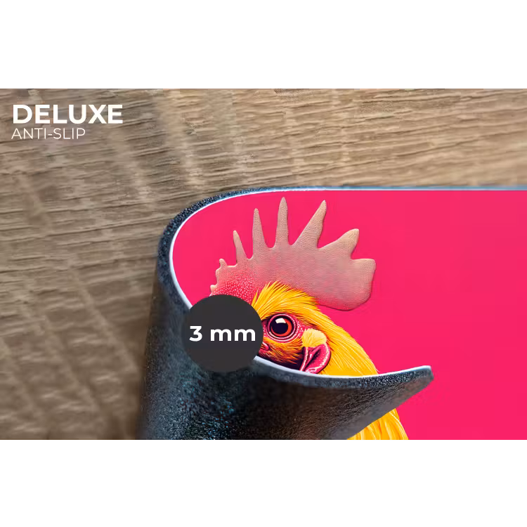 Haan - Kleurrijk - Kimono - Roze Placemat vinyl groot -closeup