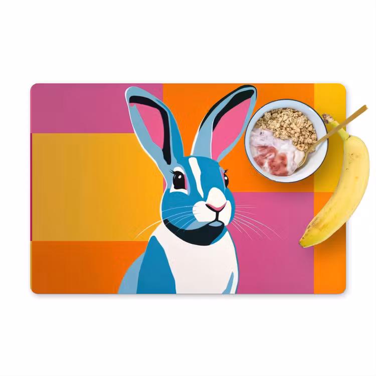 Haas - Kleurvakken - Oren - Roze Placemat vinyl groot -zzzproduct_Kitchenyeah-website