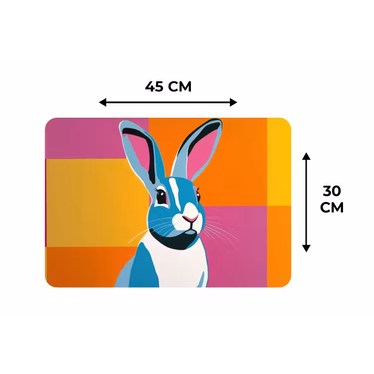 Haas - Kleurvakken - Oren - Roze Placemat vinyl groot -specs