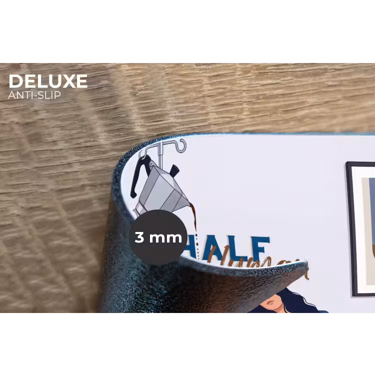 Half human, Half Coffee - Infuus - Koffie Placemat vinyl groot -closeup