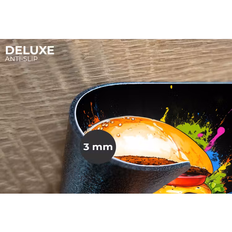 Hamburger - Graffiti - Verf - Kleurrijk - Eten - Abstract Placemat vinyl groot -closeup