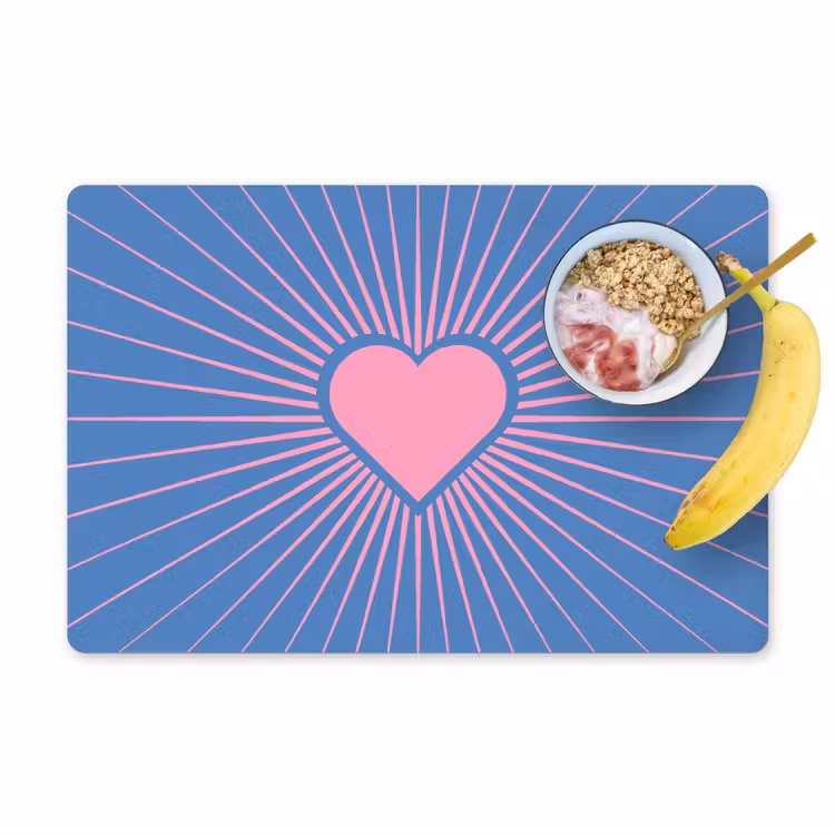 Hart - Stralen - Liefde - Modern - Roze Placemat vinyl groot -zzzproduct_Kitchenyeah-website