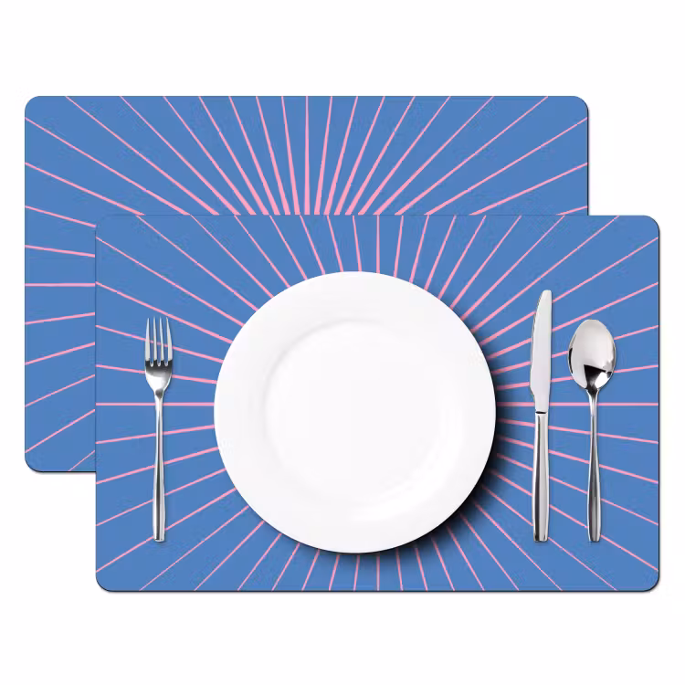 Hart - Stralen - Liefde - Modern - Roze Placemat vinyl groot -zzsfeer2_Kitchenyeah-website