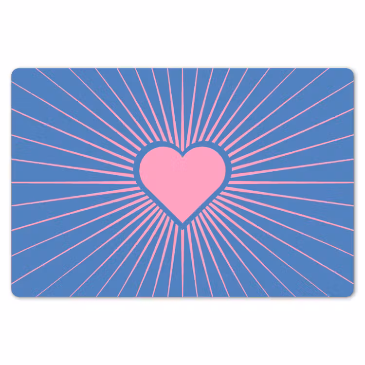 Hart - Stralen - Liefde - Modern - Roze Placemat vinyl groot -zzsfeer1_Kitchenyeah-website