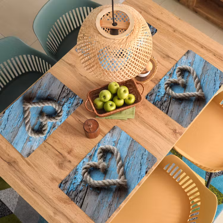 Hart - Touw - Hout - Rustiek Placemat vinyl groot -zzsfeer5_Kitchenyeah-website