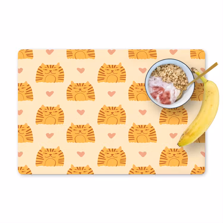 Hartjes - Katten - Strepen - Beige Placemat vinyl groot 368 -zzzproduct_Kitchenyeah-website
