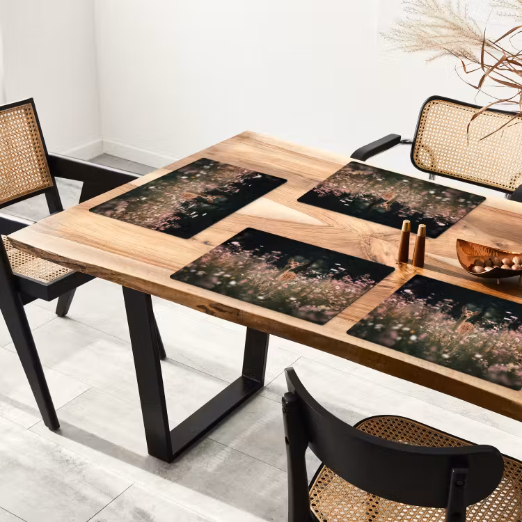 Hert - Wilde bloemen - Bos Placemat vinyl groot -zzsfeer4_Kitchenyeah-website