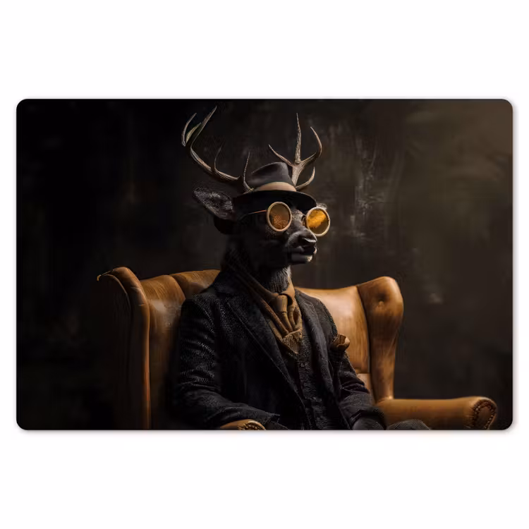 Hert - Zonnebril - Zwart - Pak Placemat vinyl groot -zzsfeer1_Kitchenyeah-website